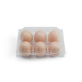 Plastic blister egg tray container with 6 holes